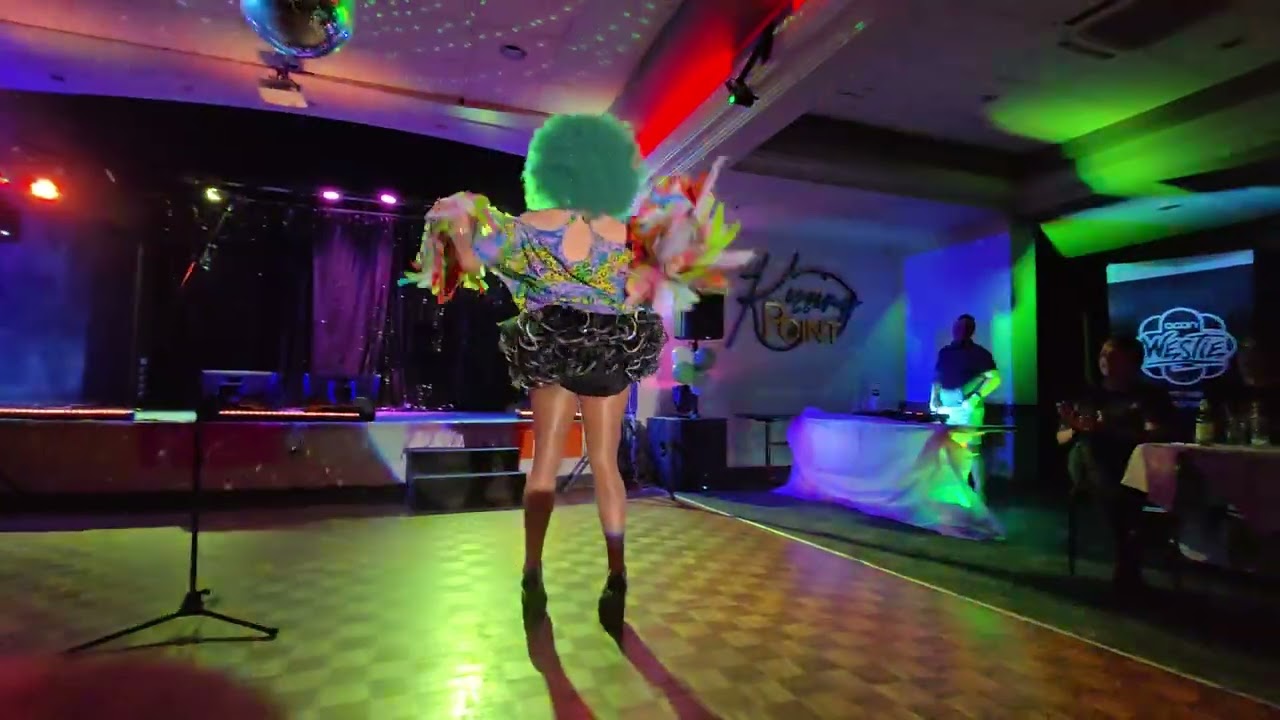 Dixie Normous and her Agadoo number got the night off to a real shaking start Pom Poms and all