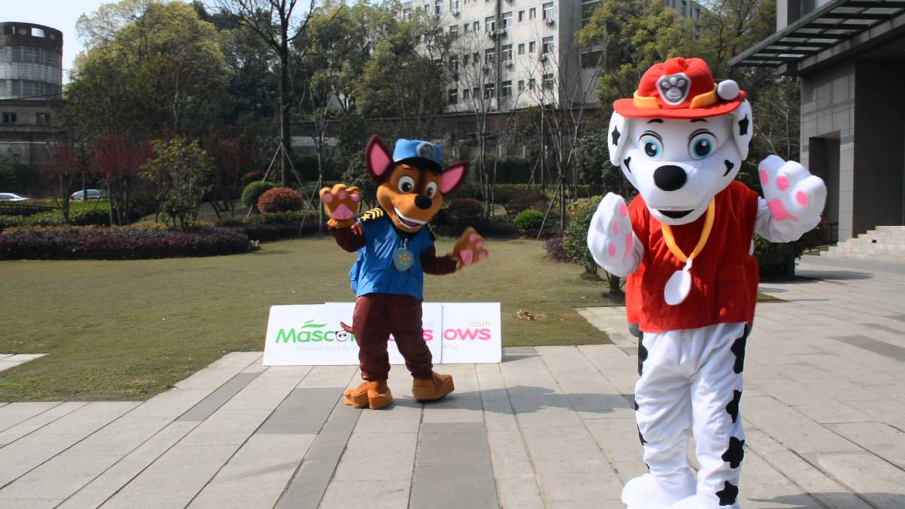 Hot Sale Adult Suit Size Paw Patrol Character Marshall and Chase mascot Cartoon Costume Fancy Dress