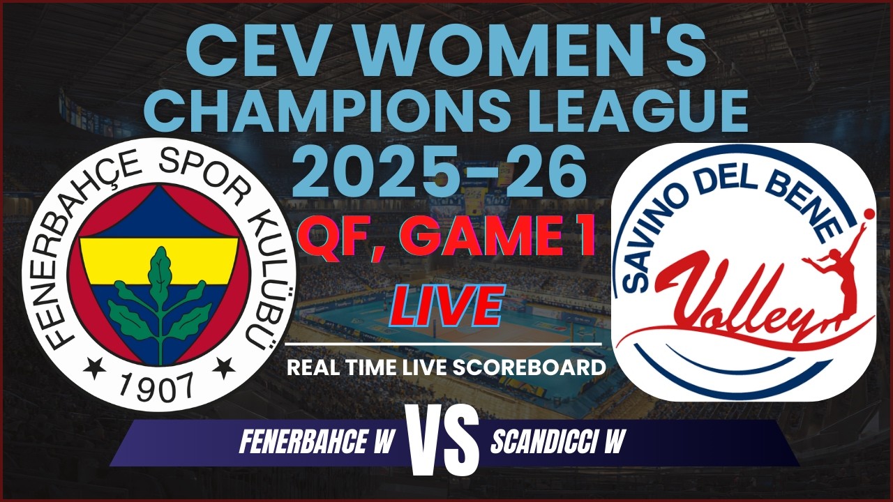 Fenerbahce vs Scandicci Live Scores | 2025-26 CEV Women's Champions League Game 1