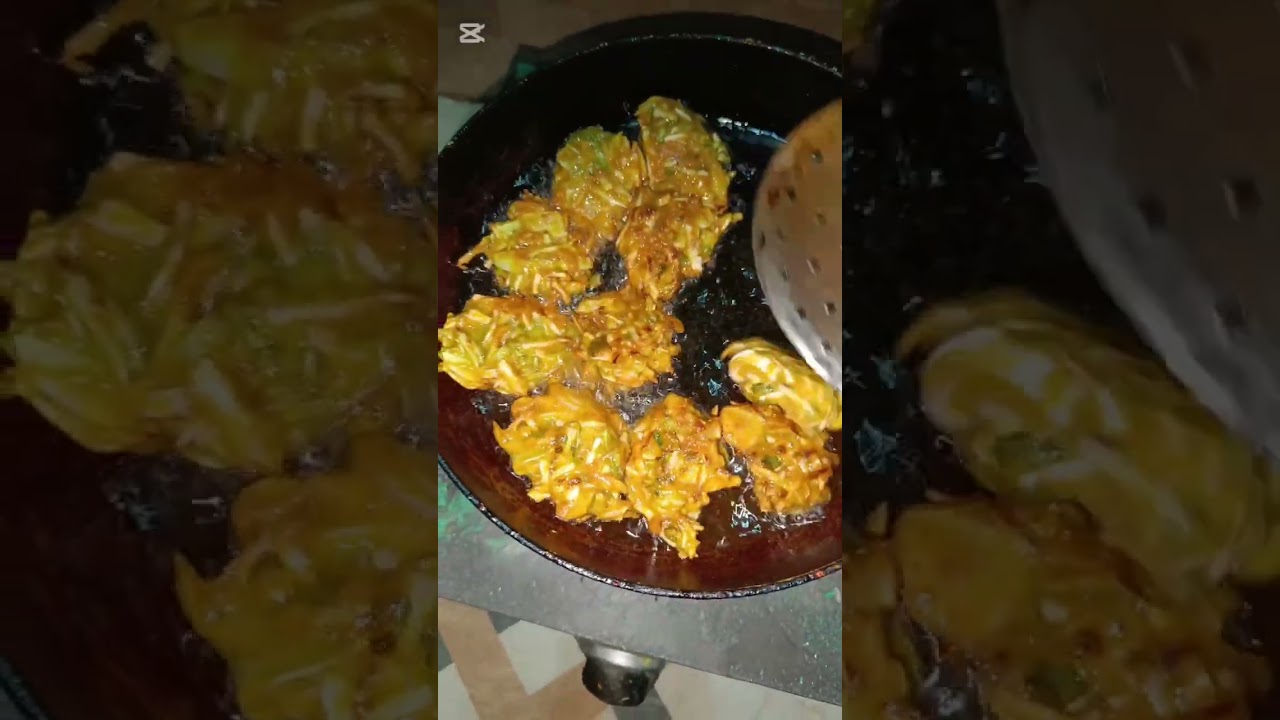 বাঁধা কপির পাকোড়া 😋😋 #foryou #food #pakida