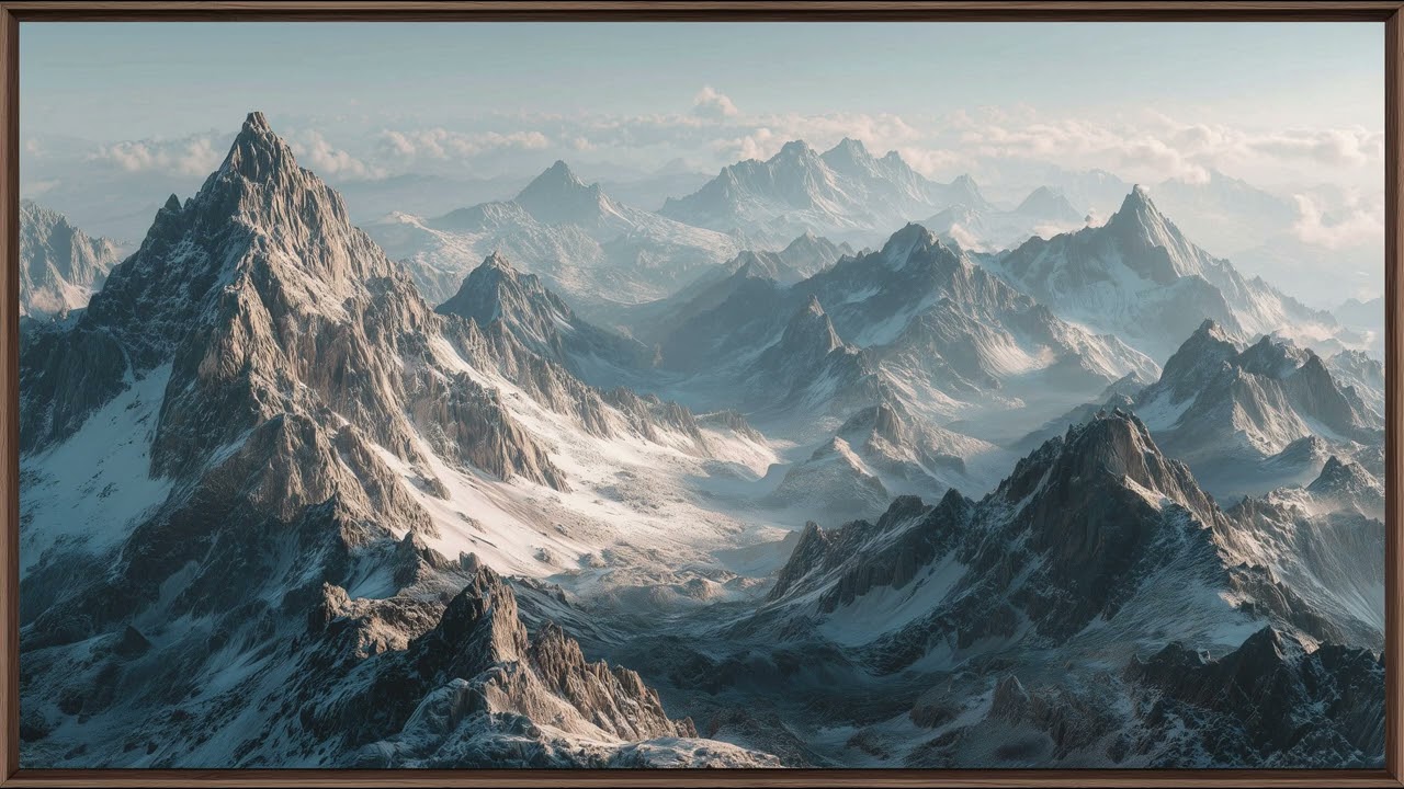 Peaceful High Mountain Landscape | Still Art Screen Saver | 4K