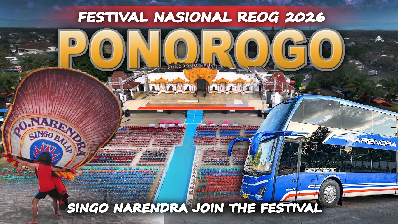 Pertama Dalam Sejarah, PO Bus Ikut Festival Reog Nasional !! Singo Narendra Ponorogo di FNRP 2026