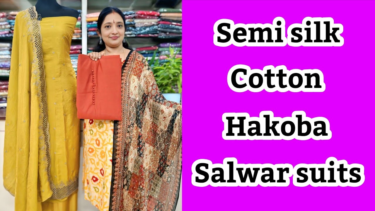 Semi silk | Cotton Hakoba | Salwar suits | @noblelady 