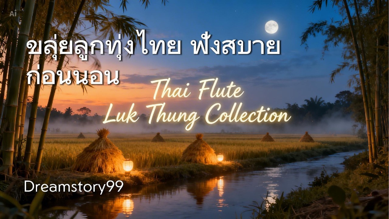 รวมเพลงขลุ่ยลูกทุ่งไทย ละมุนบ้านนา 🌙 | Thai Flute Luk Thung Instrumental Collection | Dreamstory99