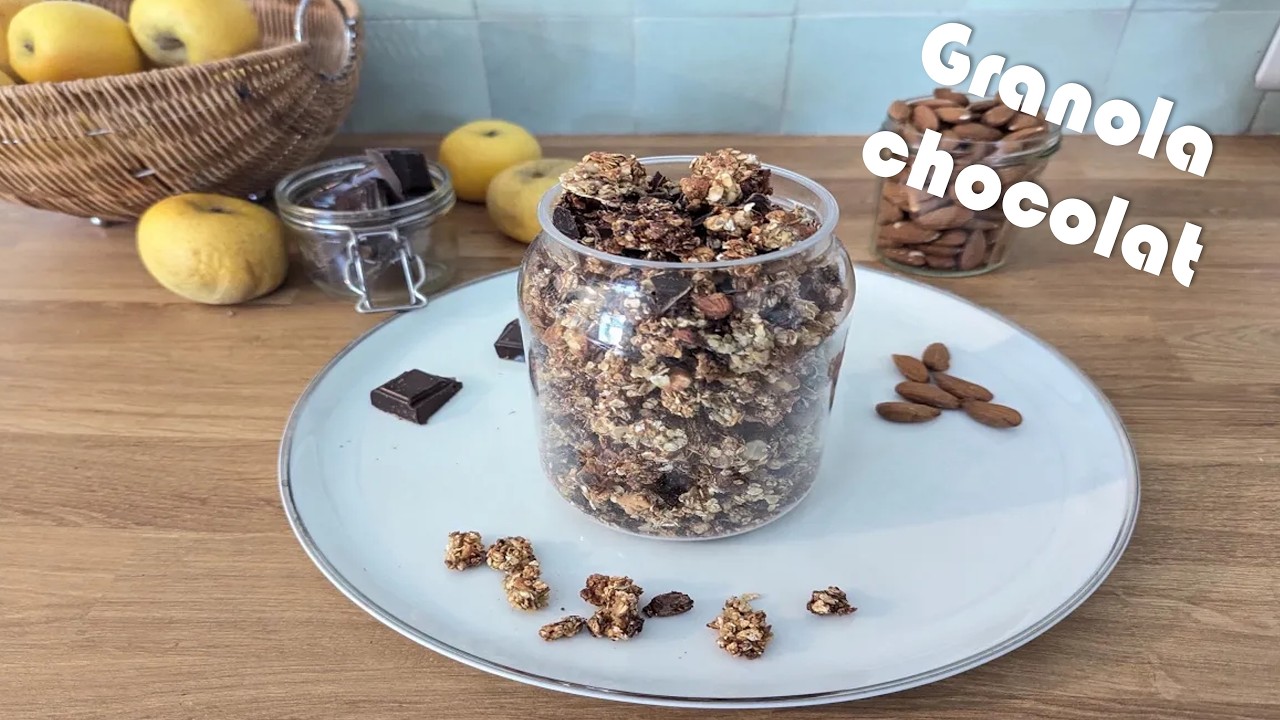 Granola au chocolat I un goûter maison facile, rapide et léger