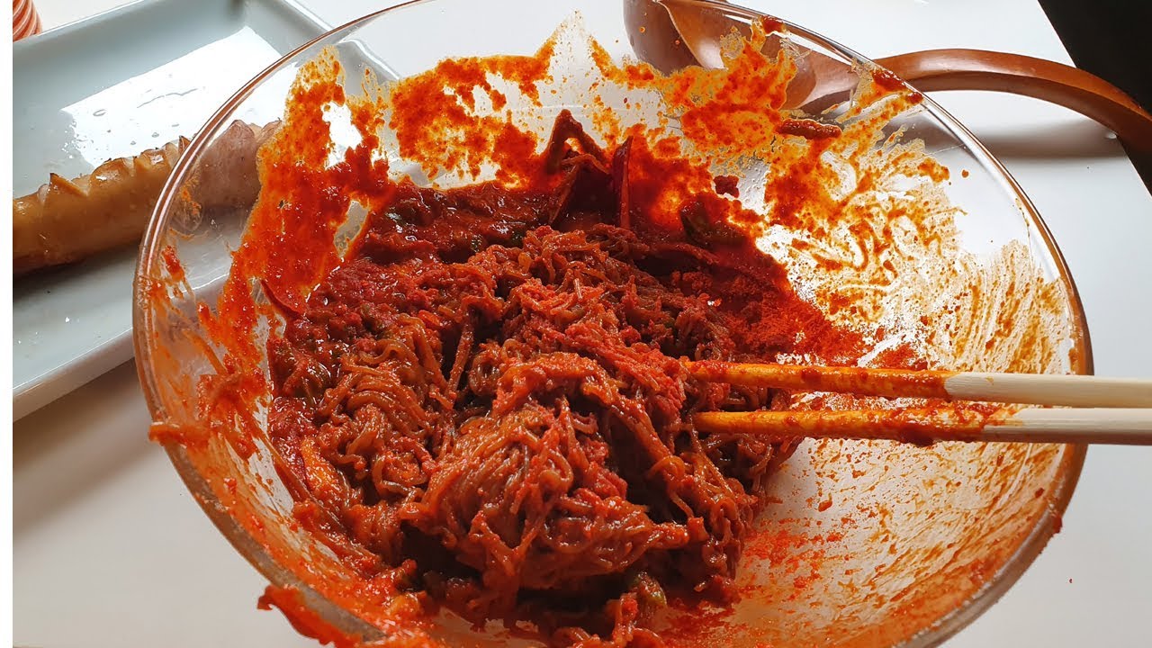 송주불냉면 소스1통 캡사이신 핵불닭소스 매운냉면의 끝판왕 죽음의 매운맛 먹방 mukbang social eating show