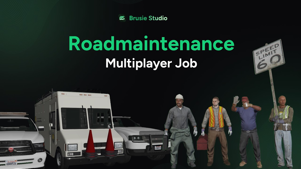 FiveM Roadmaintenance Multiplayer Job Script | +8 Tasks, Level System | [ESX, QB, QBX]