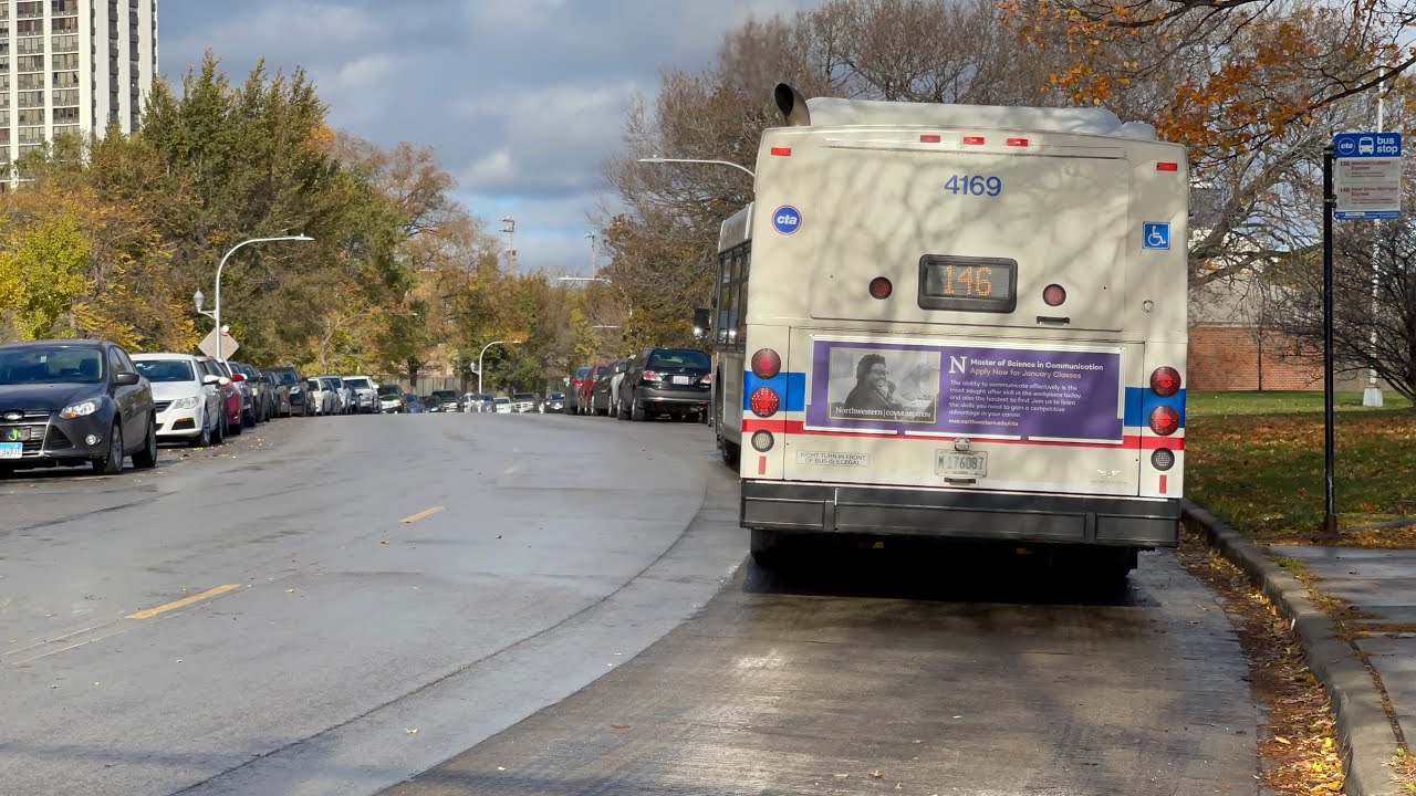 Ride On The CTA New Flyer DE60LF Bus 4169 On Rt 146 Inner Drive Michigan Express
