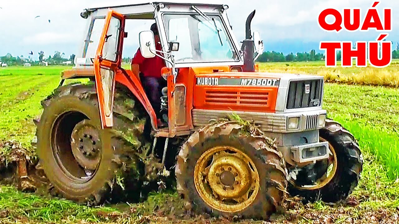 Мощный трактор Kubota M7950DT в кабине версии