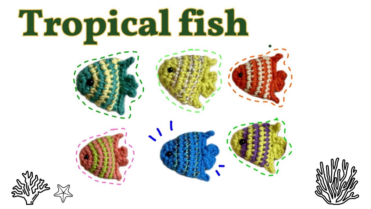 10분이면 물꼬기 완성~~ CROCHET Tropical fish