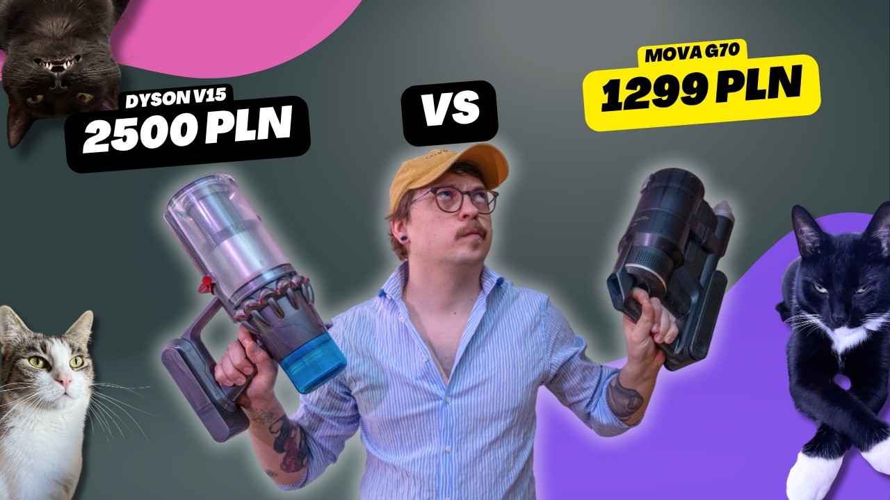 Test odkurzaczy: Mova G70 vs Dyson V15 vs dom pełen zwierzak&oacute;w