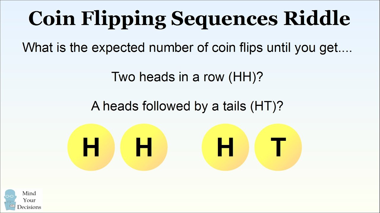 Counter-Intuitive Probability. Coin Flips To HH Versus HT Are Not The Same!