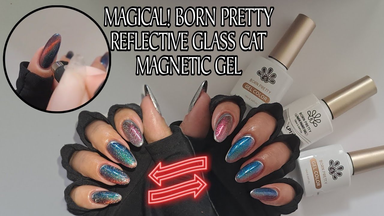 MAGICAL! How to Use Born Pretty Reflective Glass Cat Magnetic Gel Magical Gel Polish Rosediy13 2023