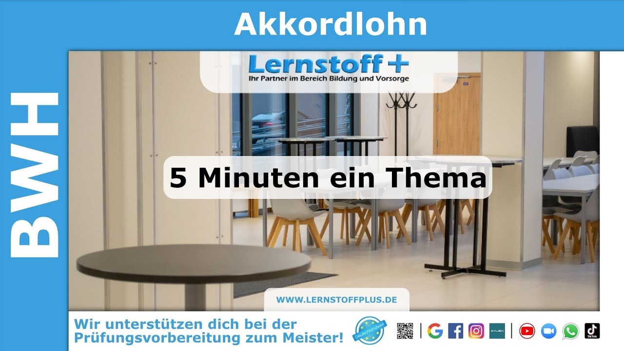 Industriemeister | Logistikmeister | BWH | Akkordlohn