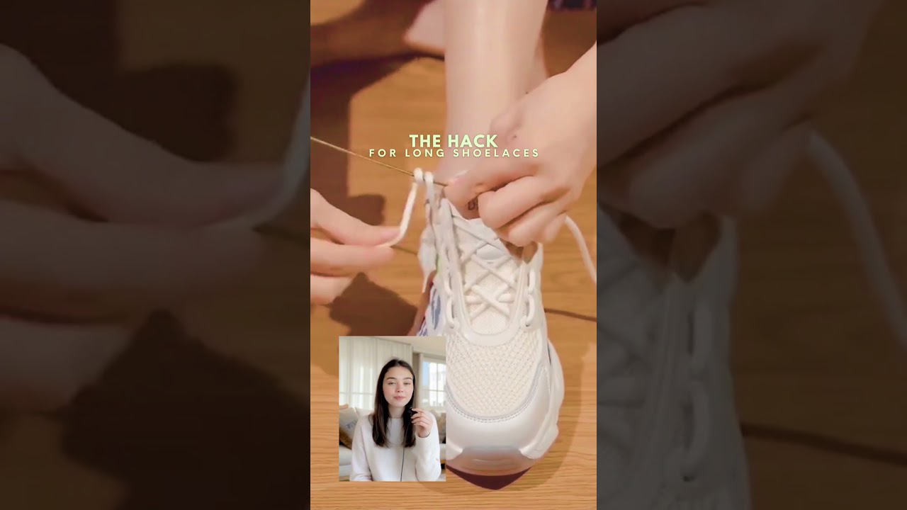 How to Fix Long Shoelaces Without Cutting Them #shoelacetying #howtotie #lacing #shoelaces