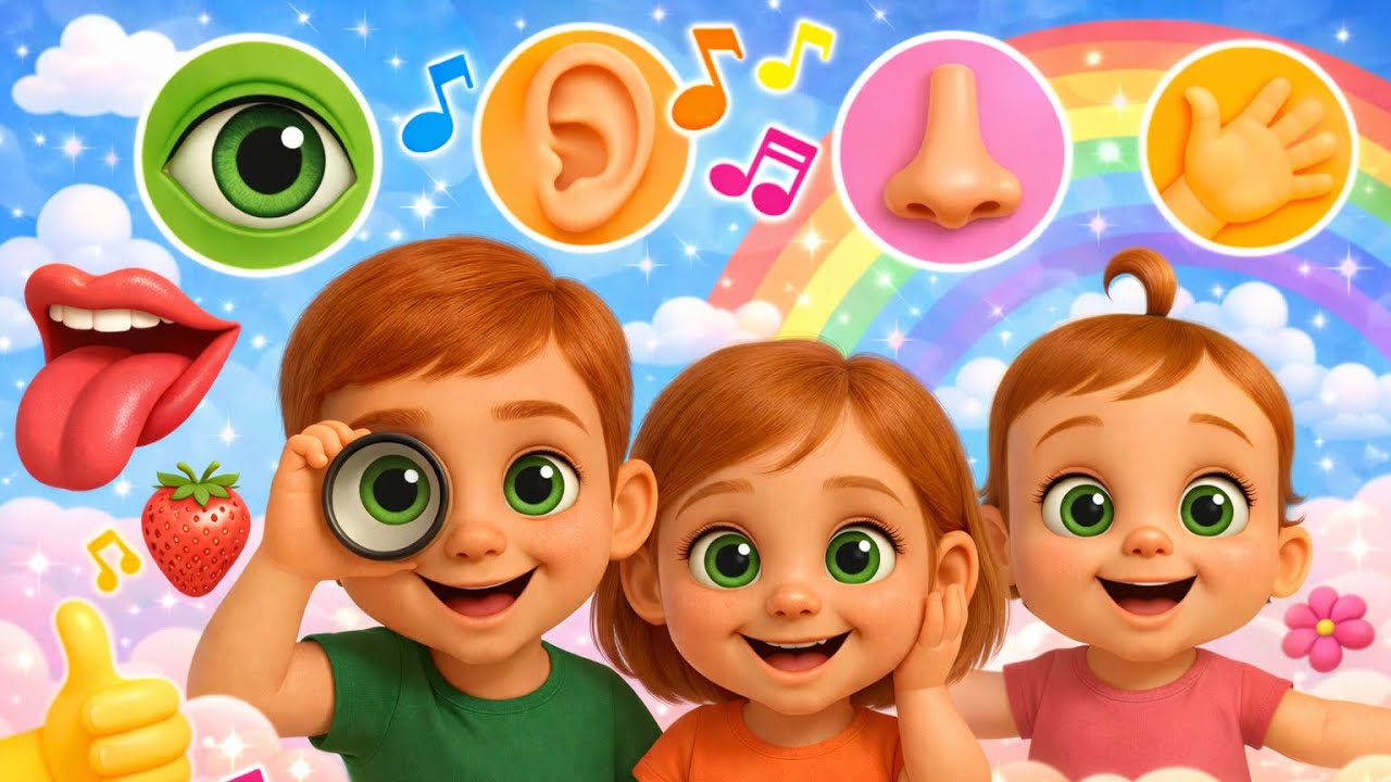 Uma jornada divertida com os cinco sentidos com Lia, Sam e  sua Irmãzinha🌈✨