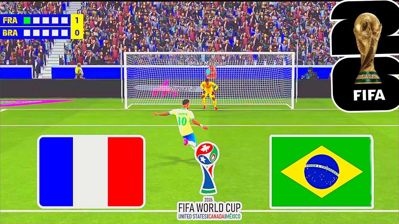 FRANCE VS BRAZIL FIFA WORLD CUP 2026 MATCH HIGHLIGHTS|| PENALTY SHOOT• EFOOTBALL MOBILE