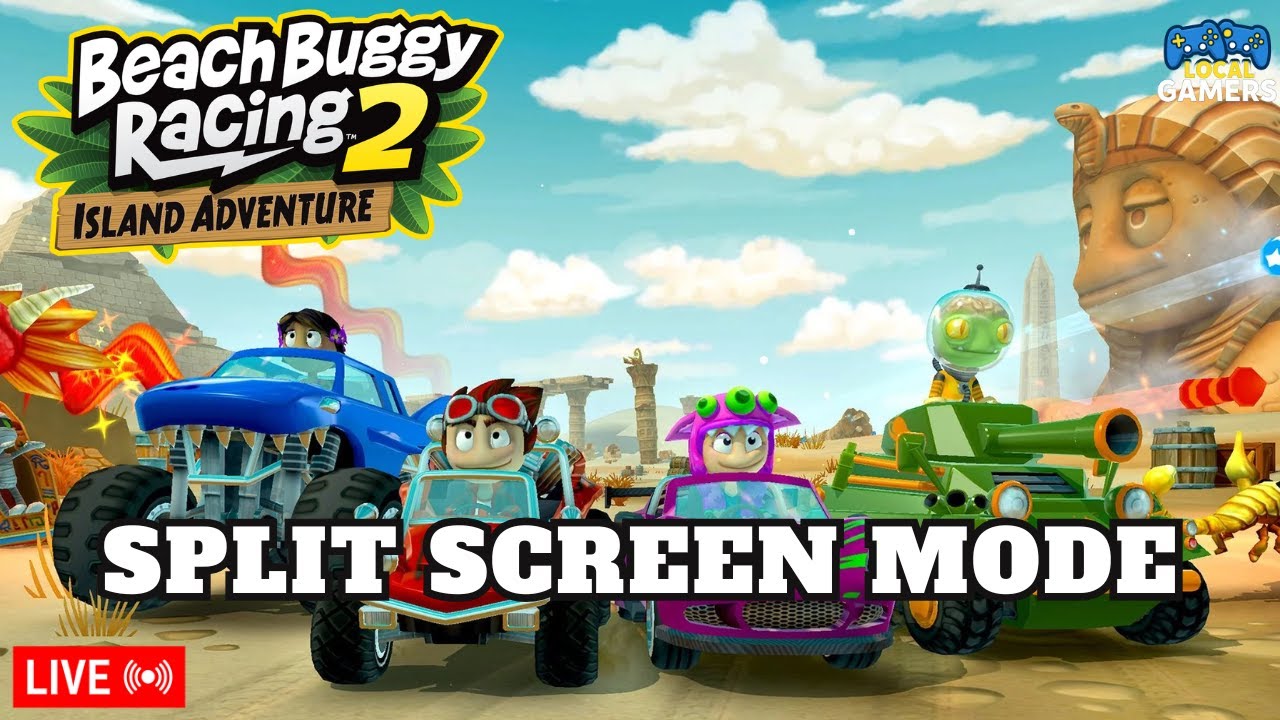 🔴Beach Buggy Racing 2 LIVE | 3 Player Split Screen Mode | Choose Racers for us