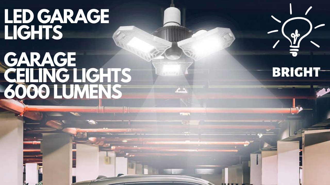 LED GARAGE LIGHTS DEFORMABLE LED GARAGE CEILING LIGHTS 6000 LUMENS