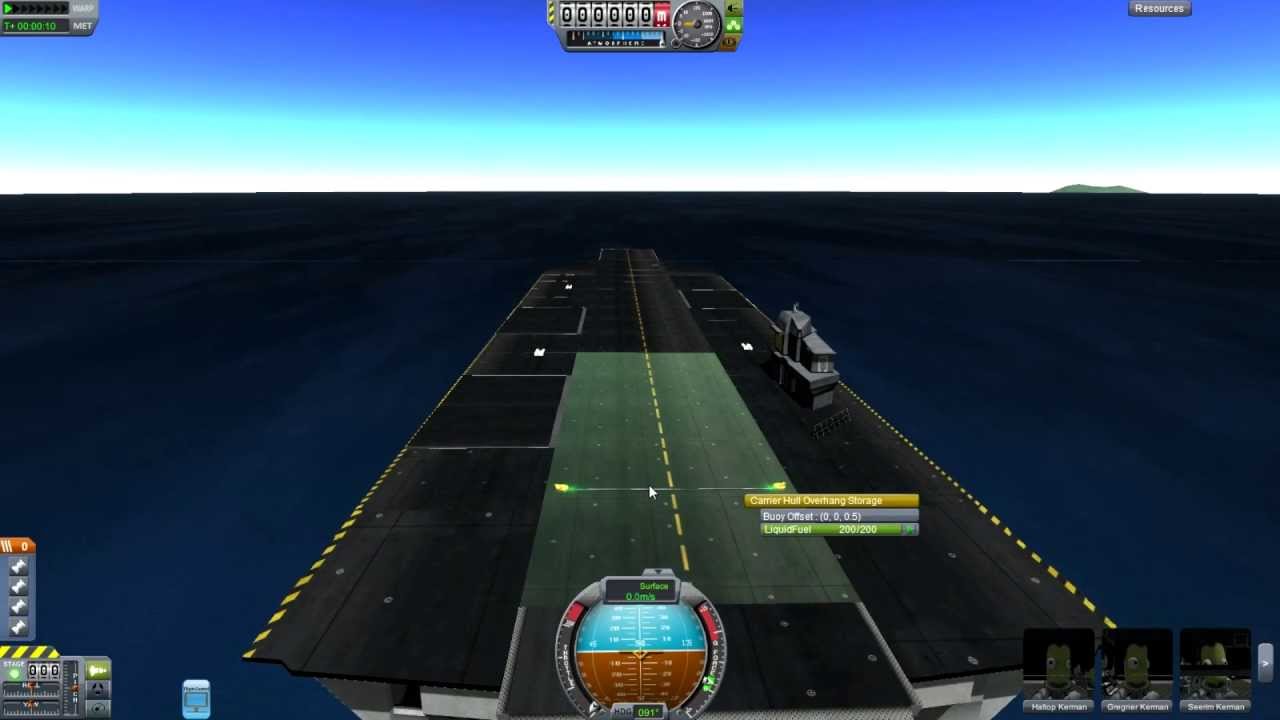 Kerbal Space Program - Carrier Mod - Landing on a Postage Stamp... or not.