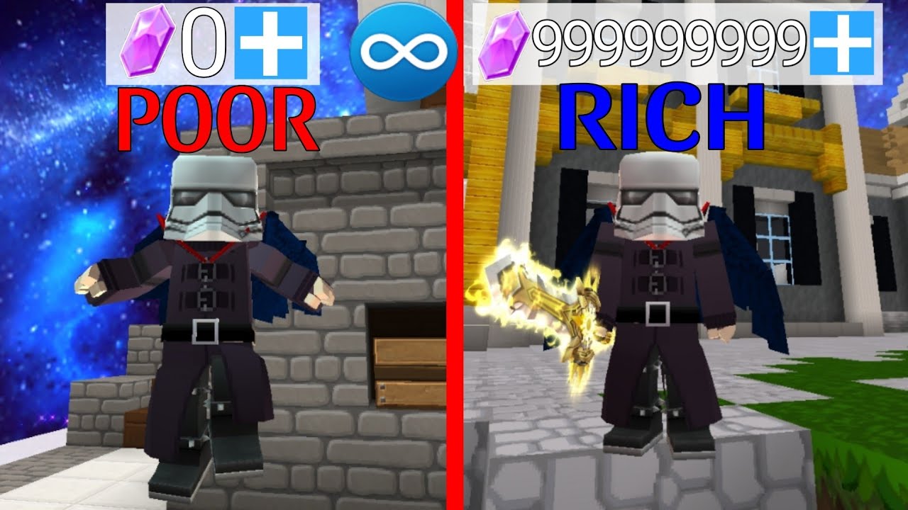 Poor To Rich using hAcking_cOins in Skyblock BlockmanGo