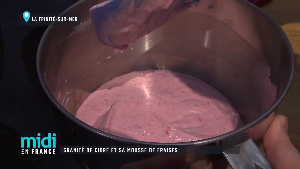 Granité de cidre et sa mousse de fraises