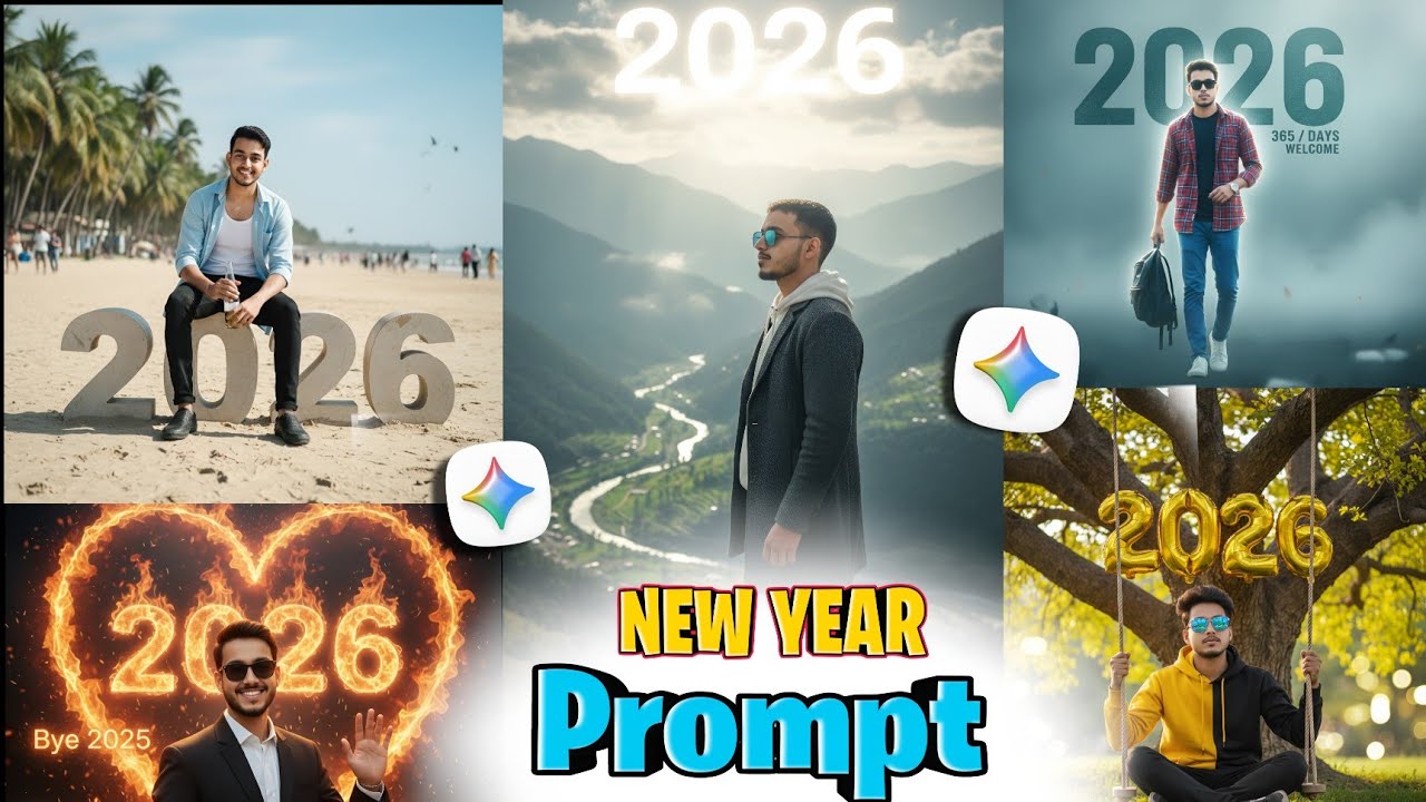 2026 Happy New Year Gemini AI Prompt 🎆 | New Trending Cinematic Image Prompt for 2026