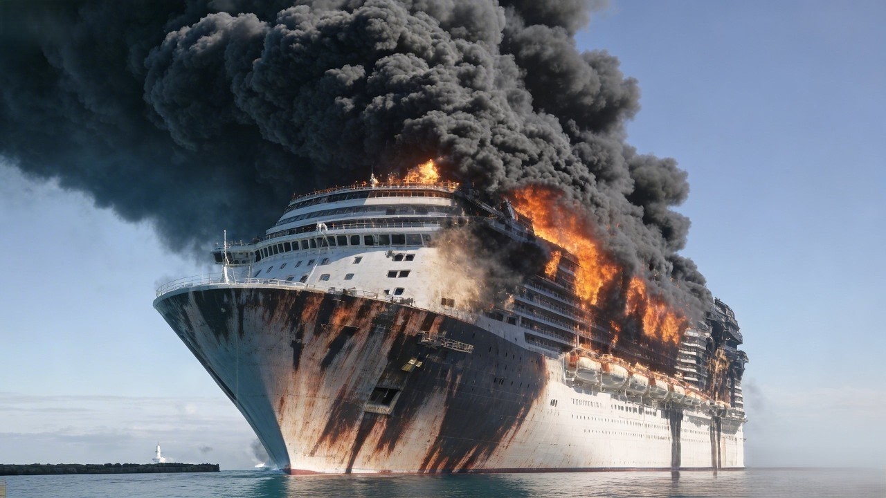 Shocking Attack! 15 US Ministers Trapped as Ship Destroyed by Su-57