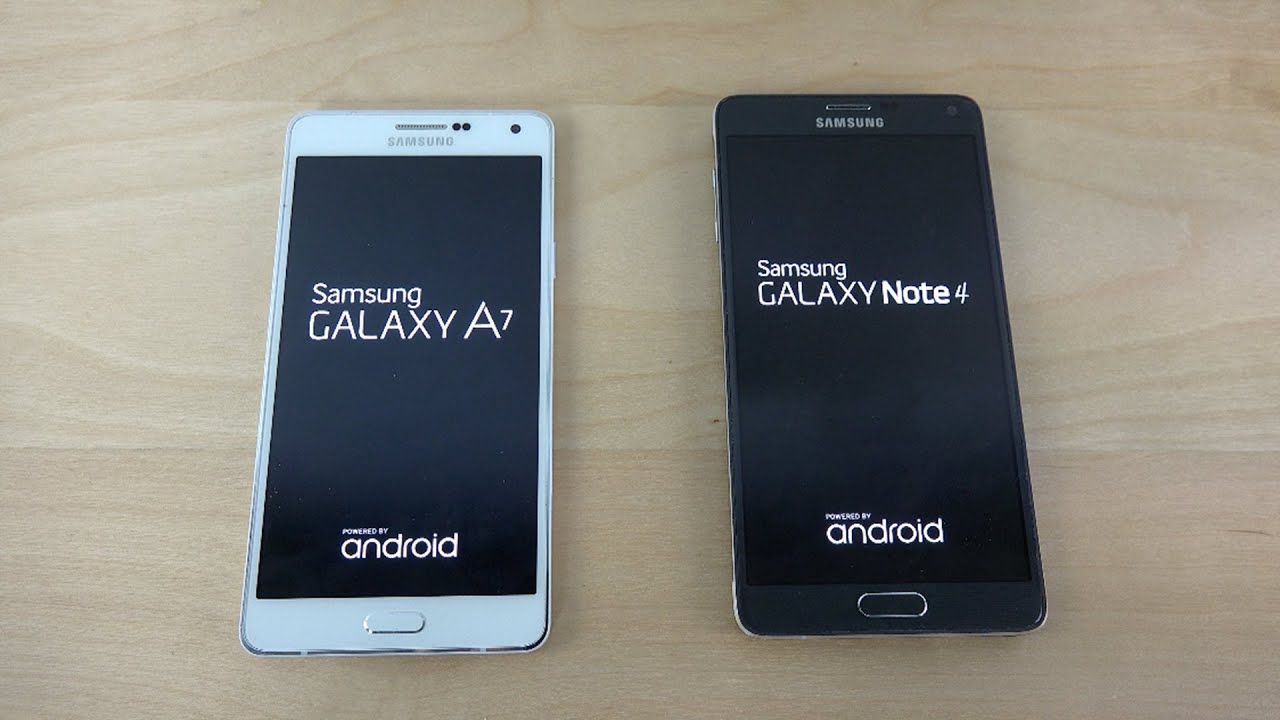 Samsung Galaxy A7 vs. Samsung Galaxy Note 4 - Which Is Faster? (4K)
