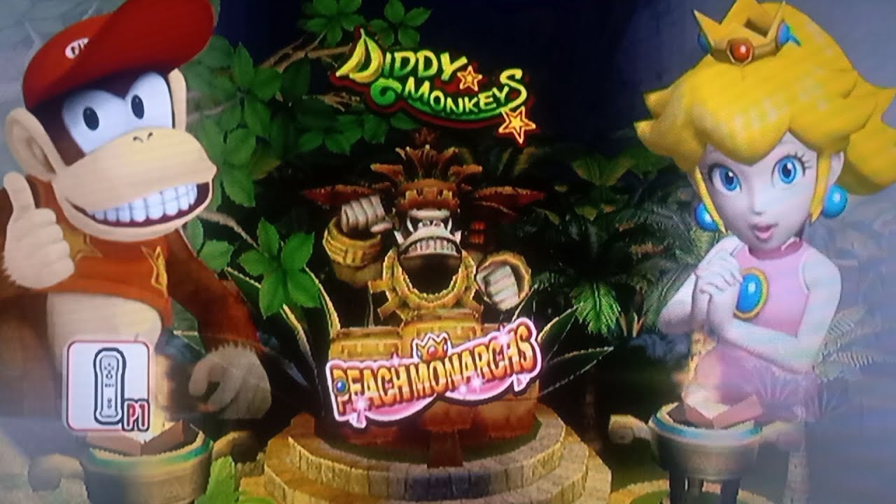 Mario Super Sluggers- Diddy kong vs Peach