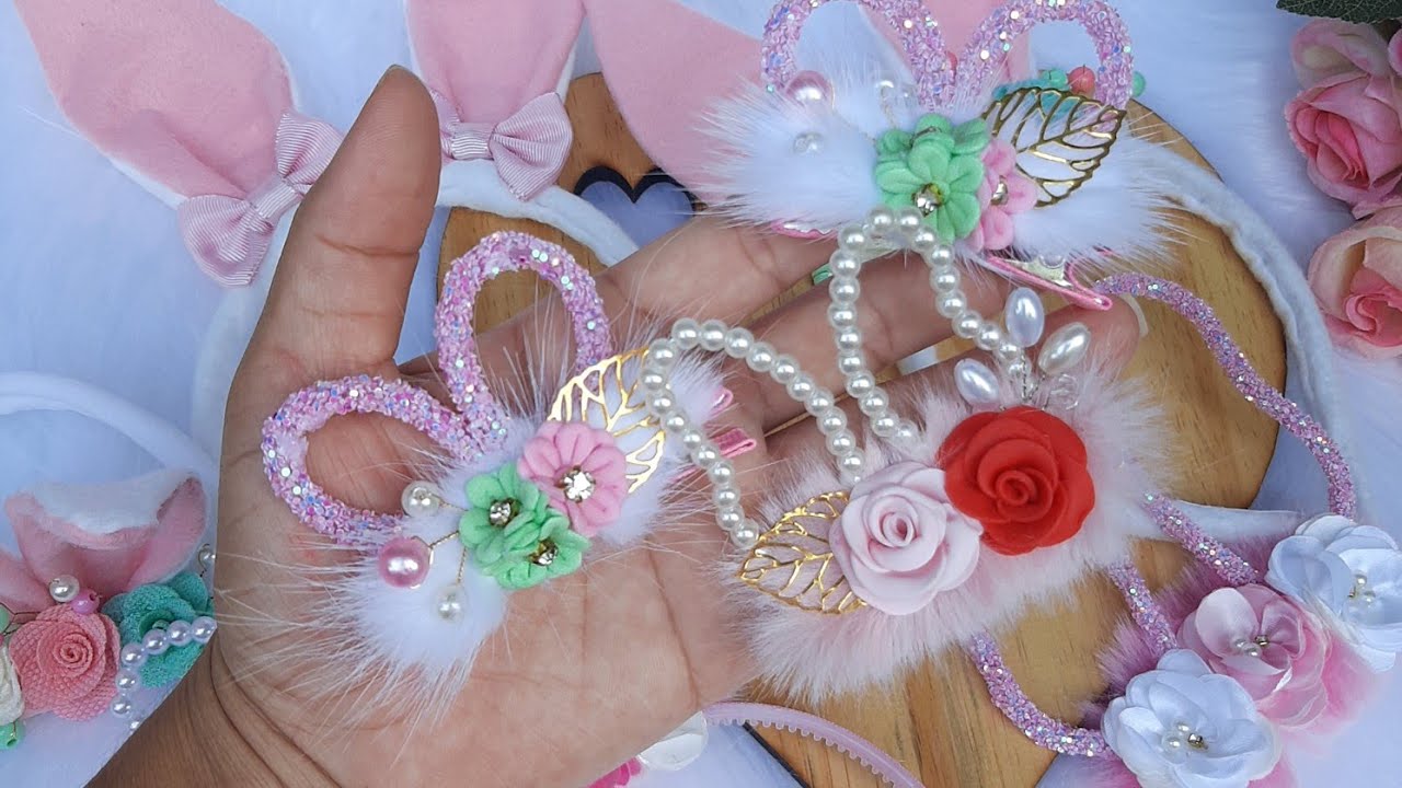 Coleção Páscoa / hair clip com florzinha duplo/ hair clip Páscoa
