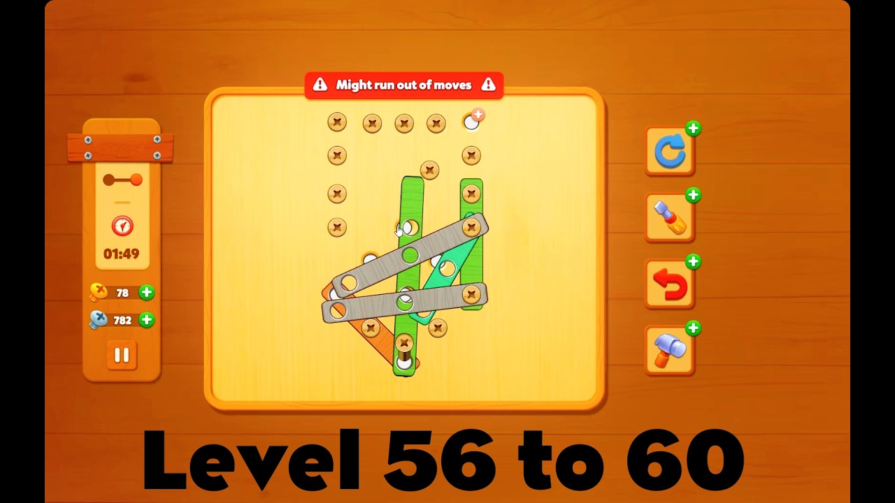 Screw Puzzle Nut and Bolt Level 56 to 60
