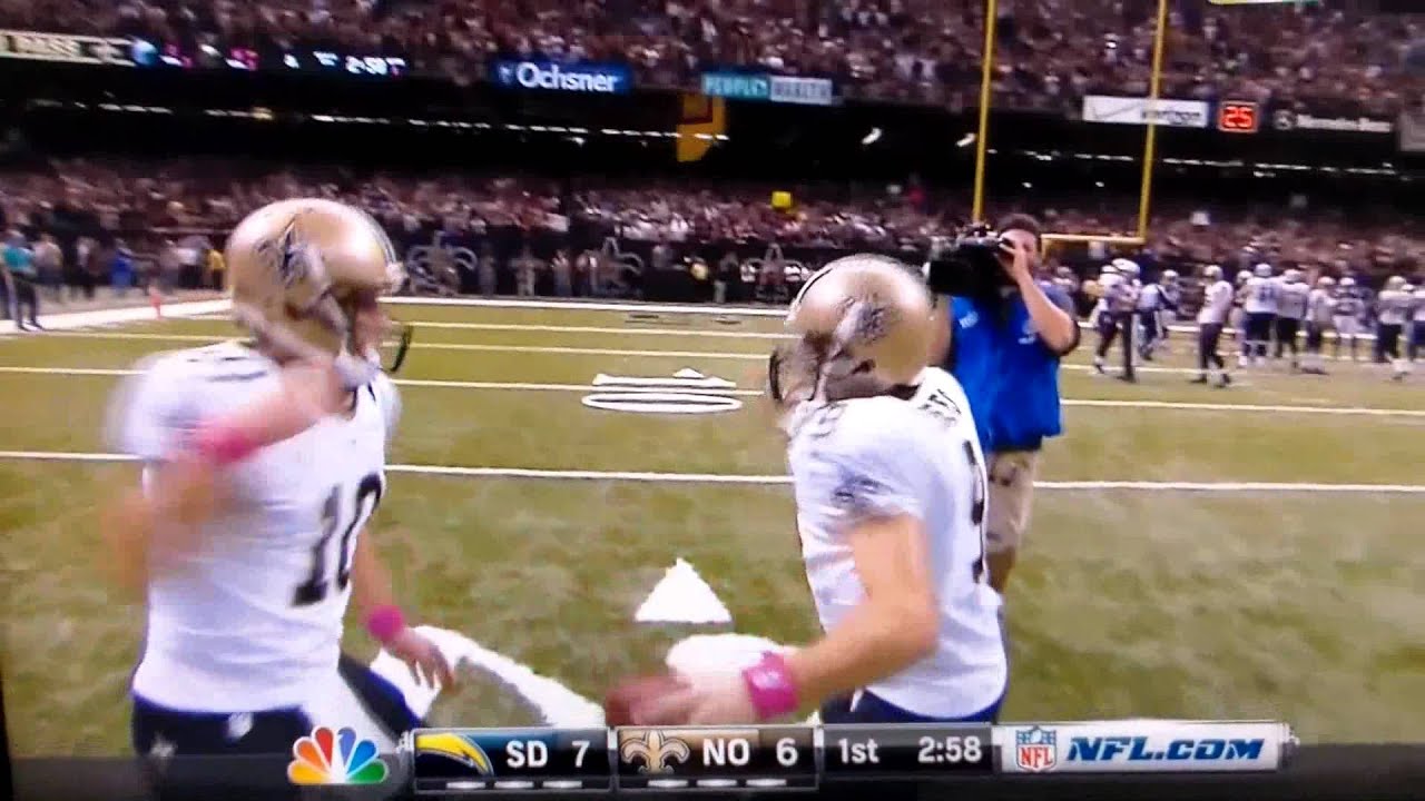 Drew Brees pass to Devery Henderson to break Johnny Unitas' record