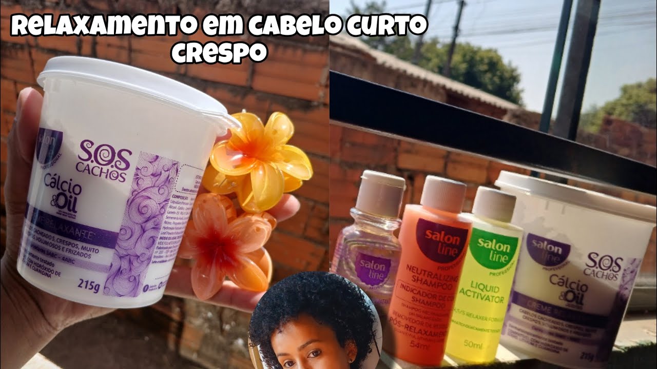 RELAXAMENTO EM CABELO CURTO CRESPO|SALON LINE CÁLCIO E OIL