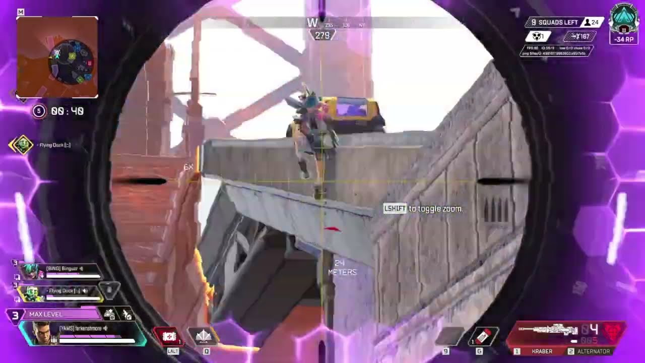 kraber shots and cam on caustic madness - sep 2025