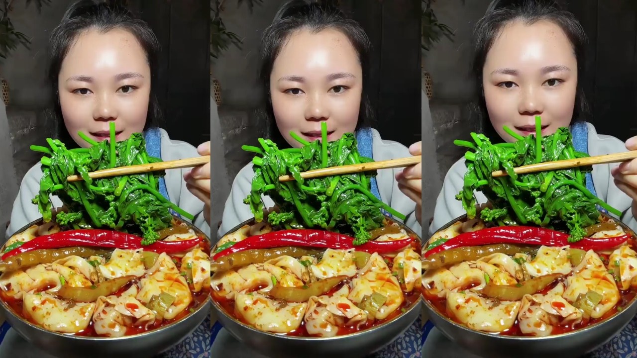 Let's Eat Show! Satisfying Eating Spicy Dumpling Soup with Braised Chicken | Rural Home Cooking Food