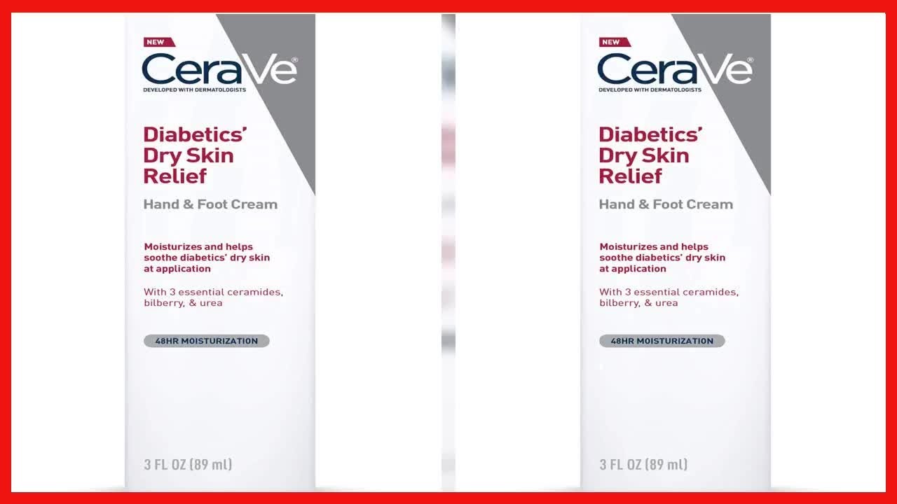 CeraVe Hand Cream & Foot Cream for Diabetics&rsquo; Dry Skin | Diabetes Care Foot & Hand Cream for Dry