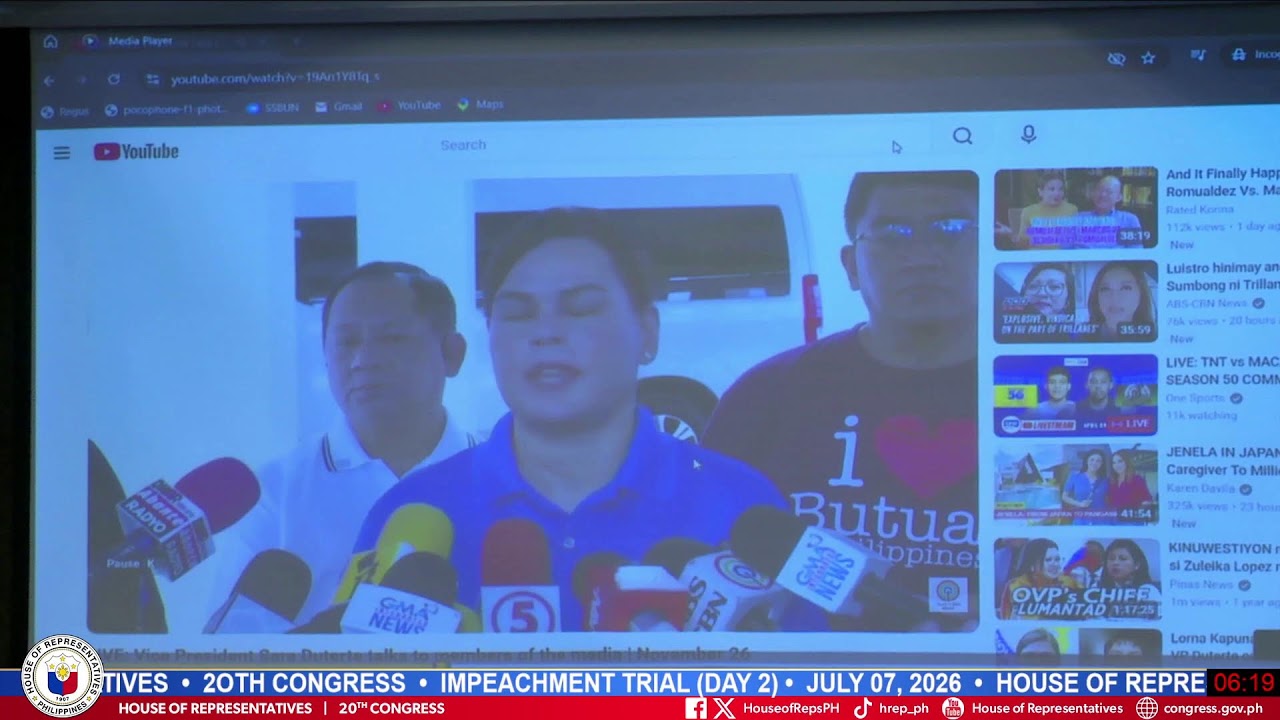 IMPEACHMENT TRIAL OF VP SARA DUTERTE (DAY 2)