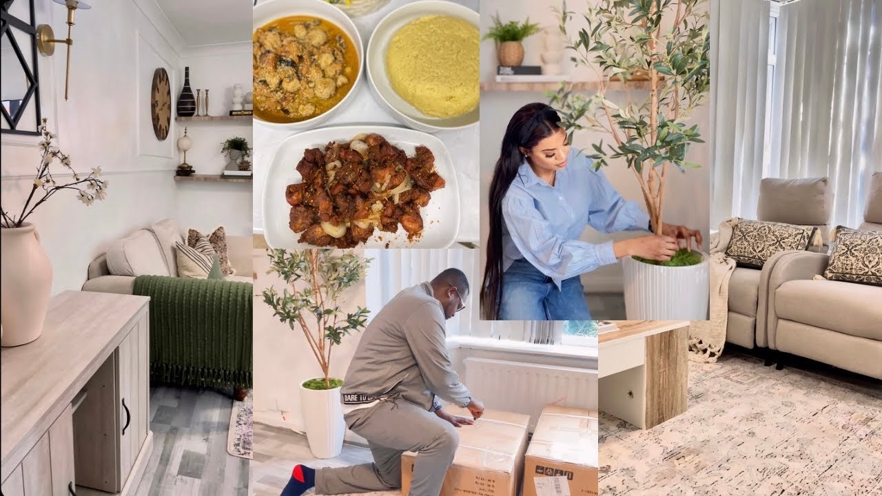 VIE DE MAMAN FEMME AU FOYER | SALON UPTADE IDÉE DÉCO | DÉBALLEZ MES MEUBLÉS + RECETTE MBIKA YA BOULE