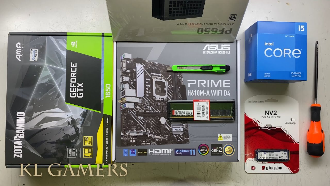 intel Core i5 12400F ASUS PRIME H610M-A WIFI D4 ZOTAC GTX1650 White Gaming PC Build