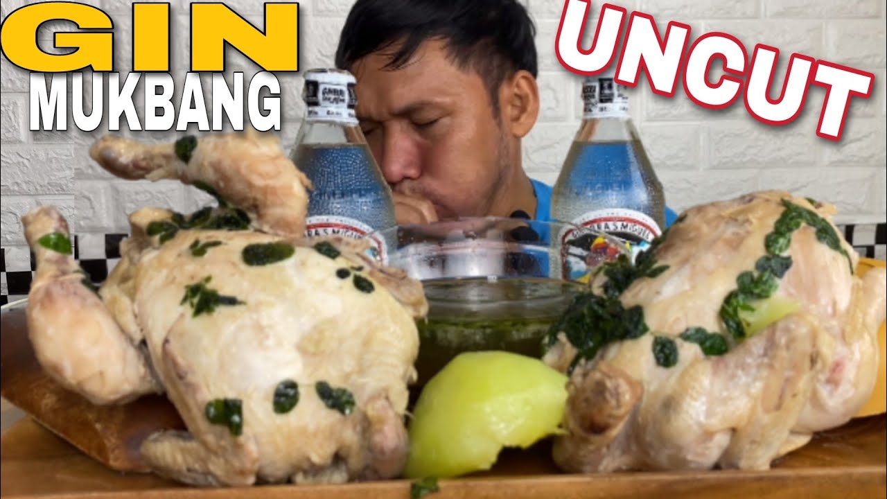UNCUT MUKBANG ALAK! 2 Gin Bilog vs 2 Buong Tinolang Manok Mukbang