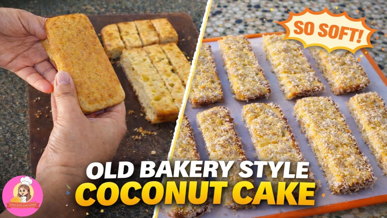 Bakery Style Coconut Tea Cake Without Oven | Soft Sponge Cake Recipe | Coconut Cake Recipe |