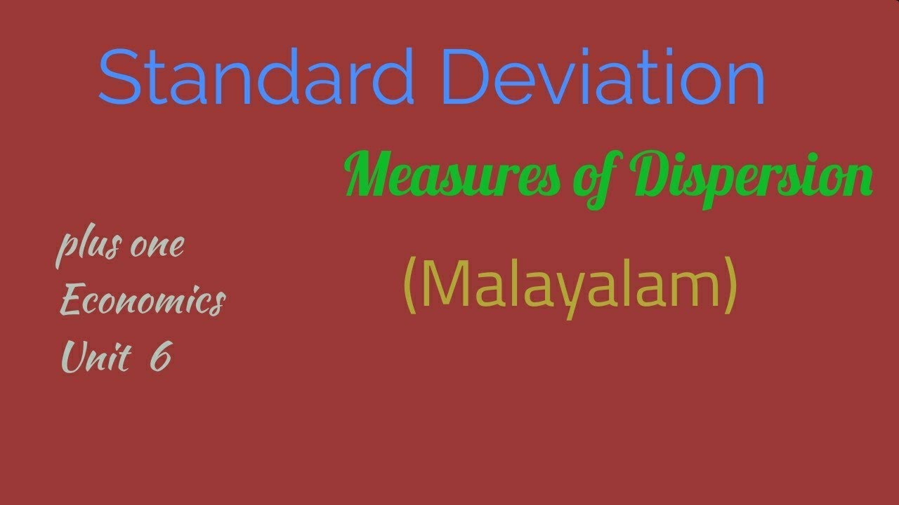 Standard Deviation| measures of Dispersion |unit 6|plus one economics