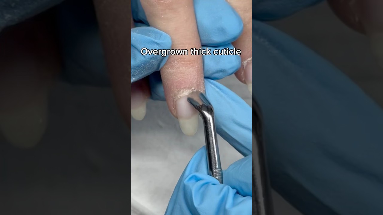 how to remove thick cuticle 💅 #drymanicure #nailtutorial #cuticle
