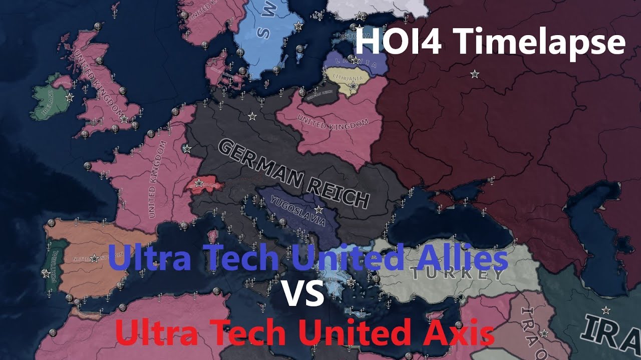 Hoi4 Timelapse Ultra Tech United Allies VS Ultra Tech United Axis