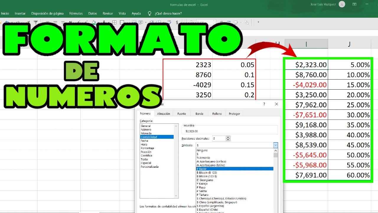Como cambiar Formato a los números en Excel | mejores formato de celda en excel