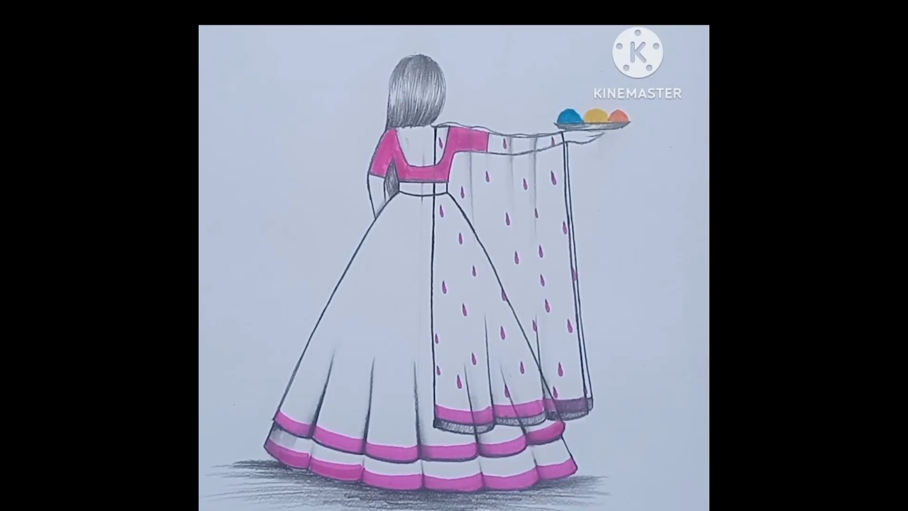 Holi special drawing easy ❤️#shorts #howtodraw #holiart #holidrawing #holi #drawing #girldrawing