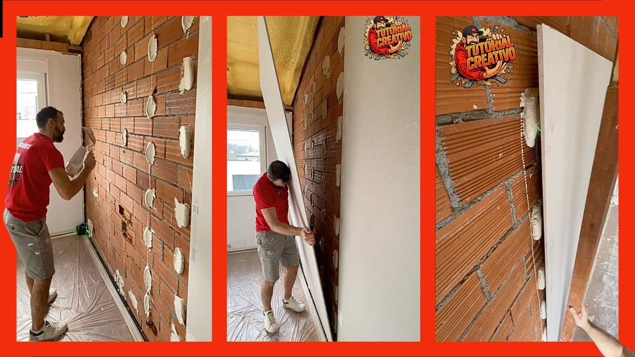 TRASDOSADO de DRYWALL Pegado Directo con PASTA de AGARRE 🔥 Pared LISA y PERFECTA