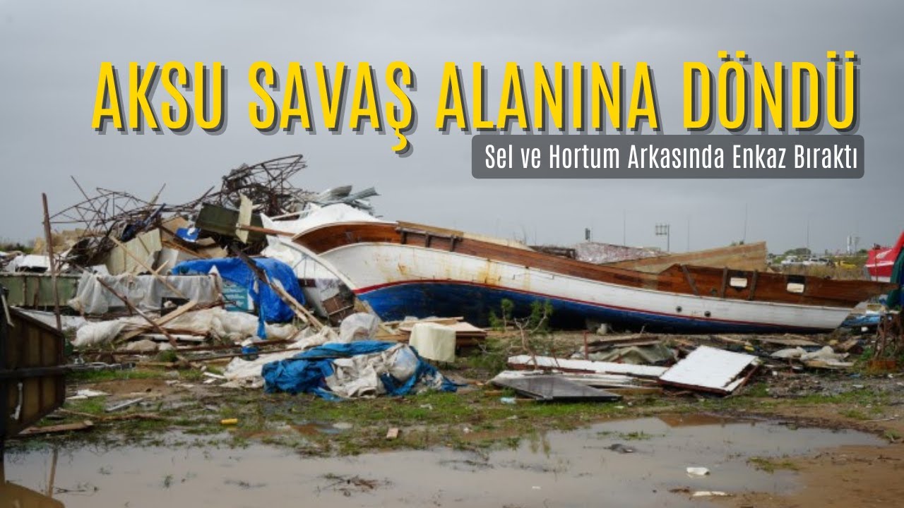 Dev Tekneleri Metrelerce Savurdu Aksu Çayı'nda Korku Dolu Gece  #aksu  #Hortum #Sel #tekne #antalya