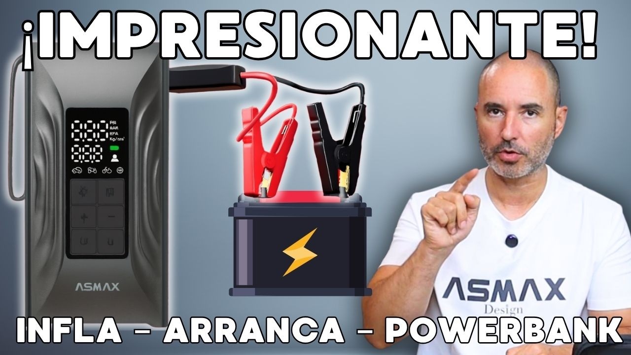 ASMAX T20 | Arrancador, Inflador y Powerbank TODO en UNO para Moto y Coche| Asmax world